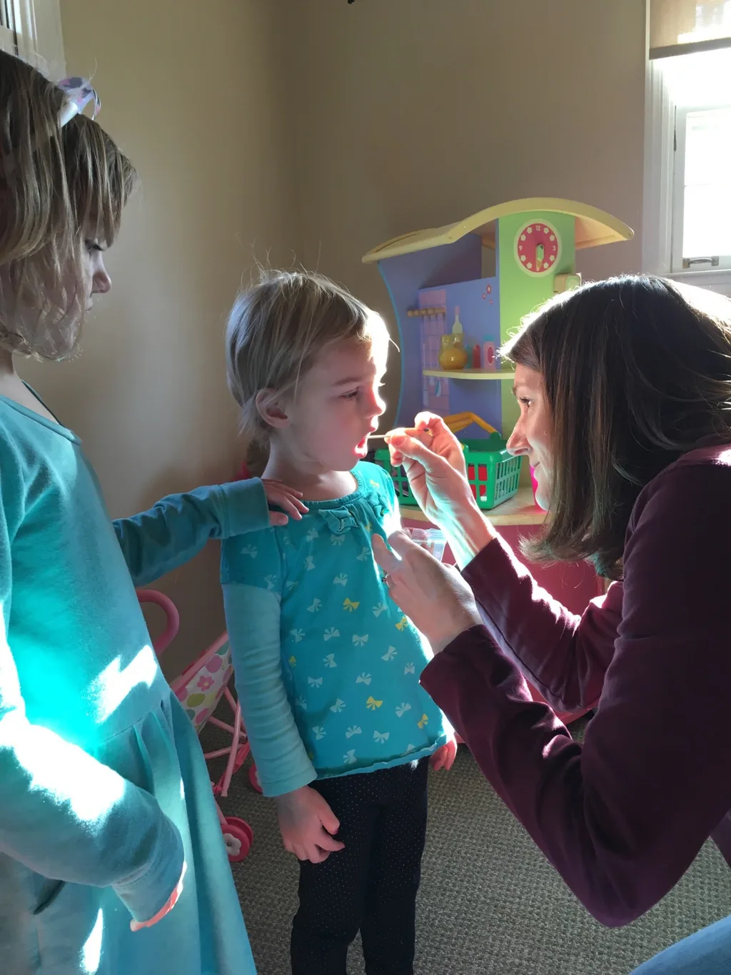 We’re finally satisfying our curiosity with a twin zygosity DNA test. I think they’re fraternal, John and Abby vote identical, and Gwen and Josie both say “we’re different!”