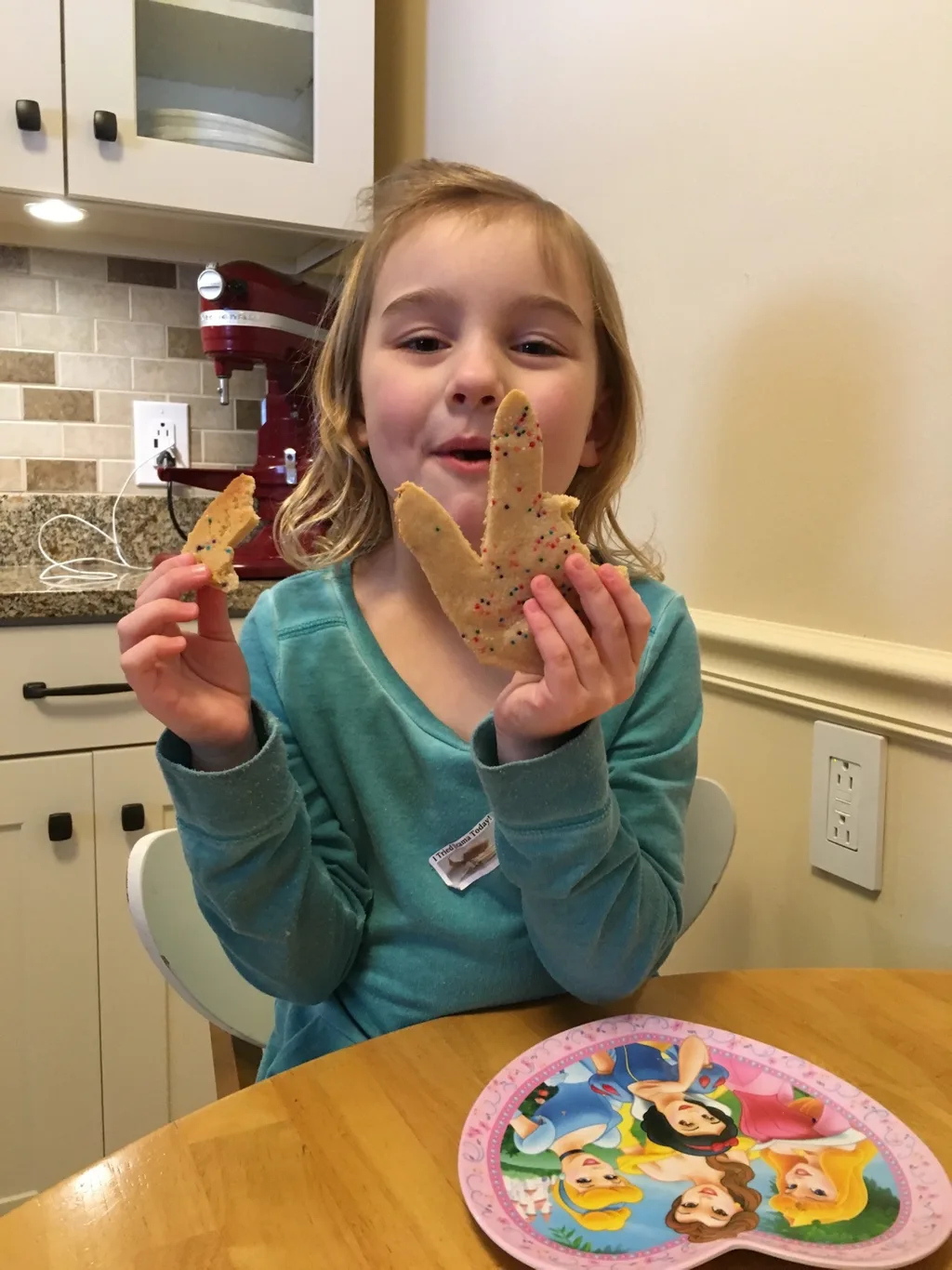 We were inspired by Olive Us to make hand cookies today. They were a hit!