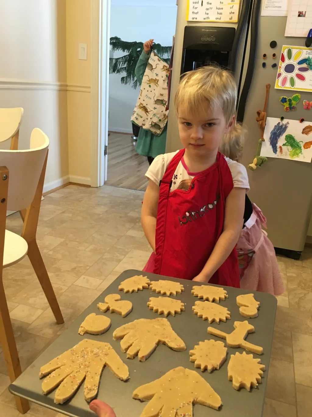 We were inspired by Olive Us to make hand cookies today. They were a hit!