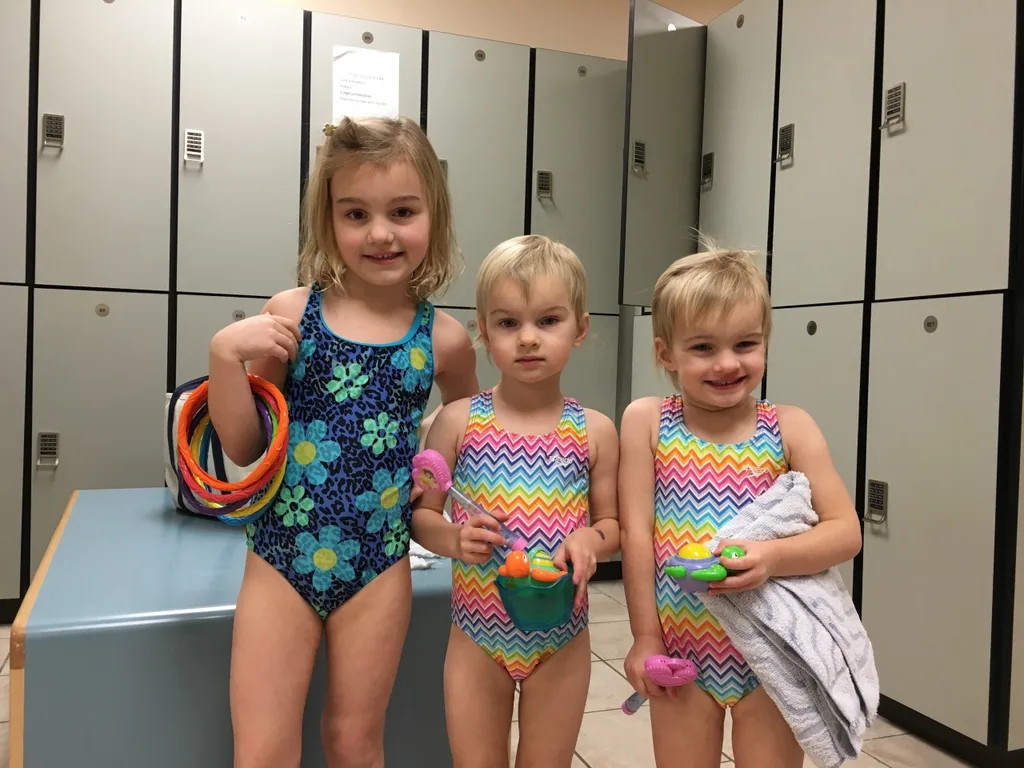 Swimming in February! One of the perks of our new JCC membership.