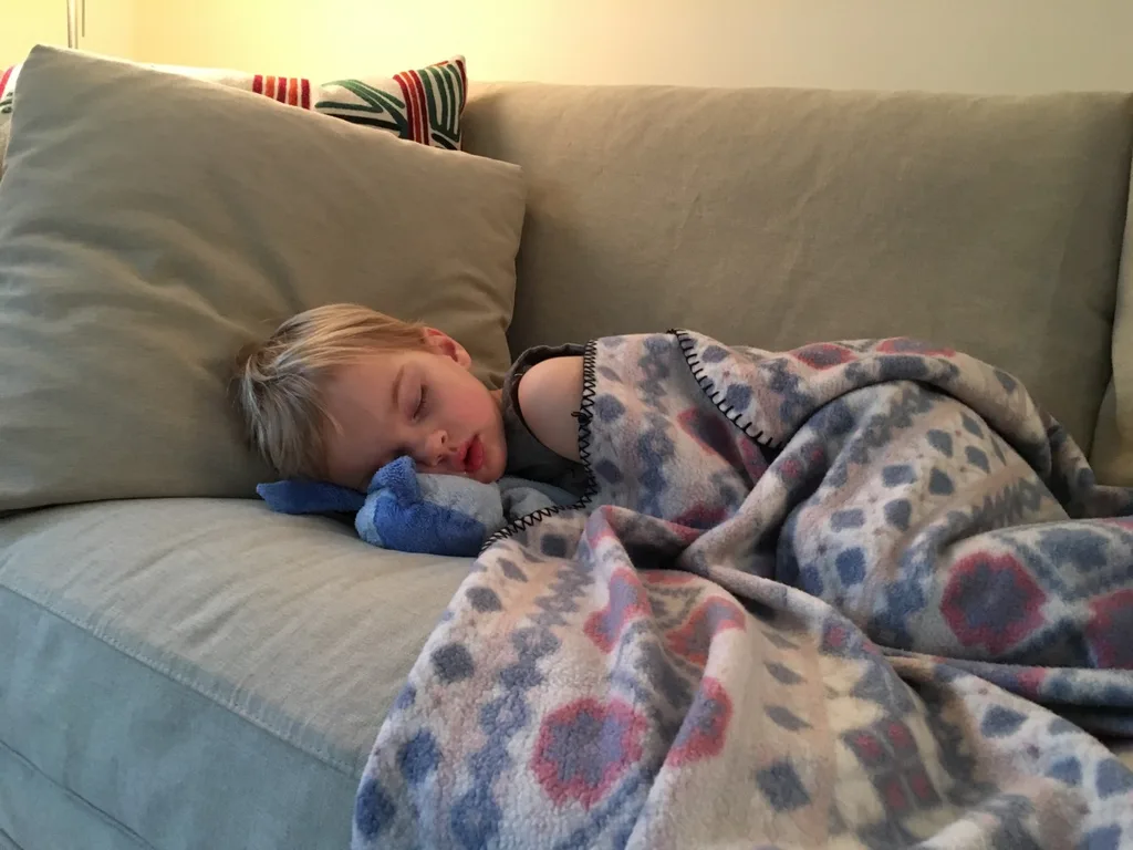 Sick girls do take naps.