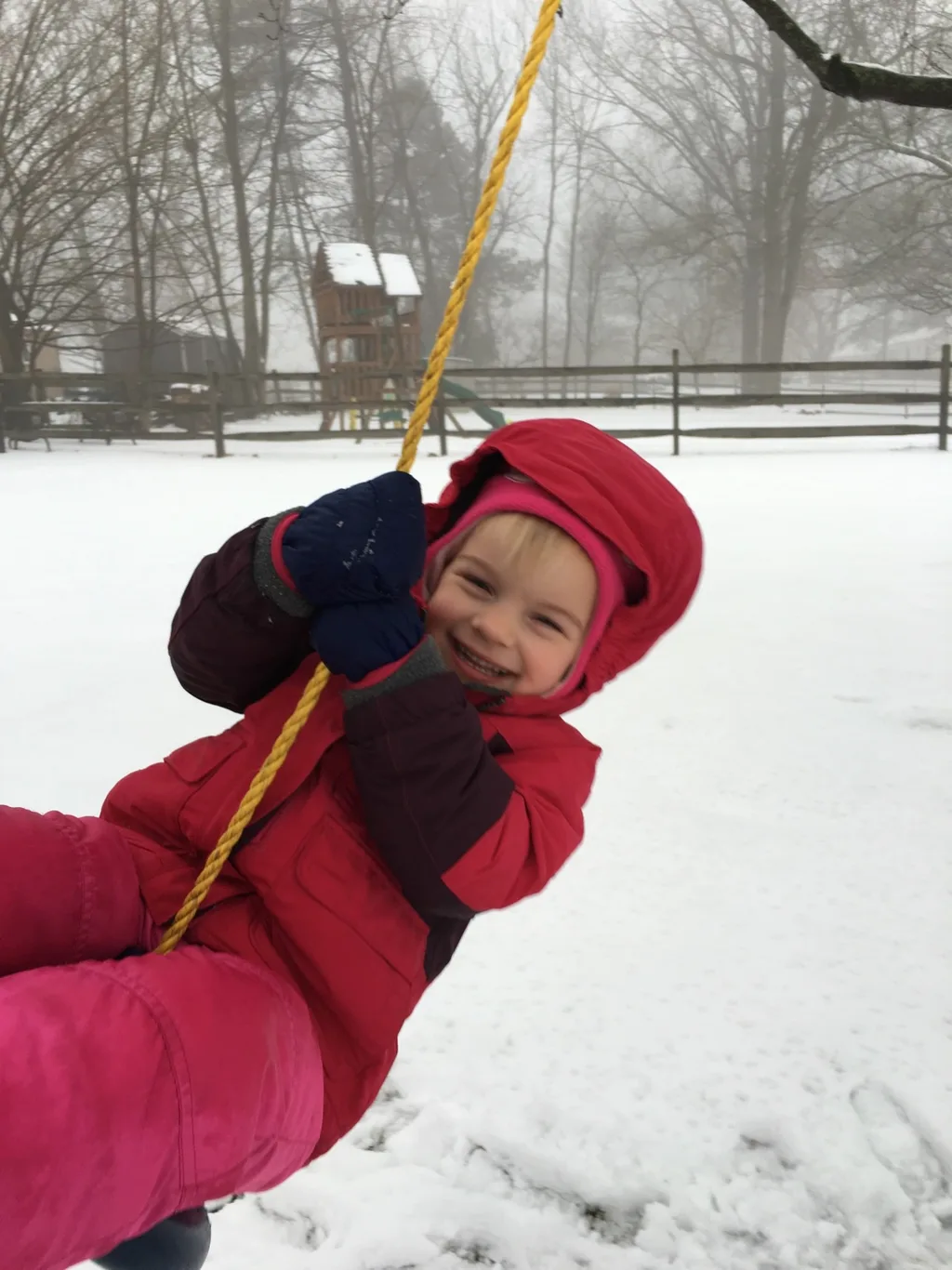 I think Abby’s team won the snowman-building contest. Of course, they had the advantage of seeing ours from earlier in the day.