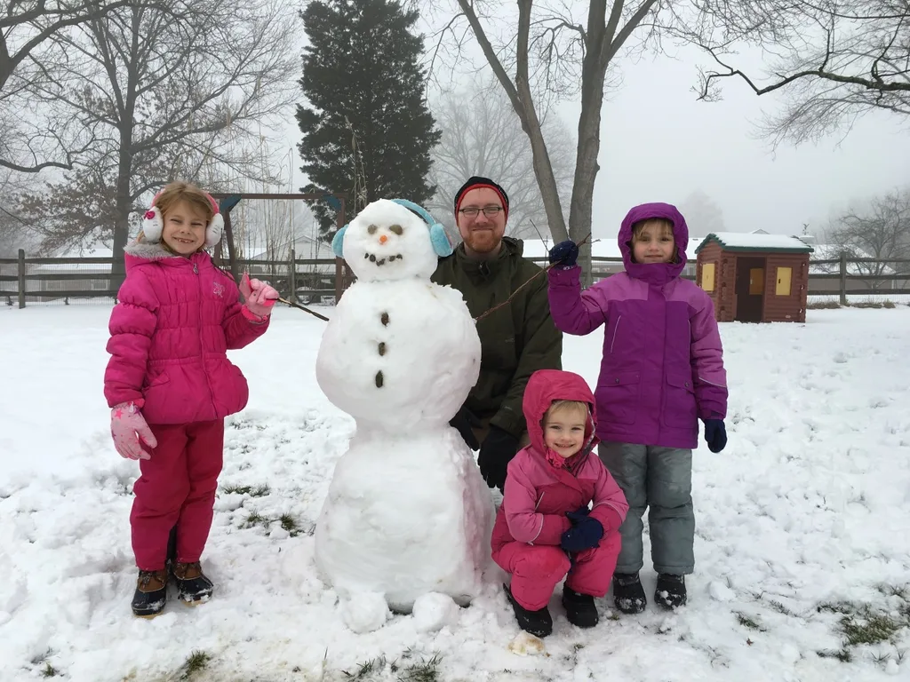 I think Abby’s team won the snowman-building contest. Of course, they had the advantage of seeing ours from earlier in the day.