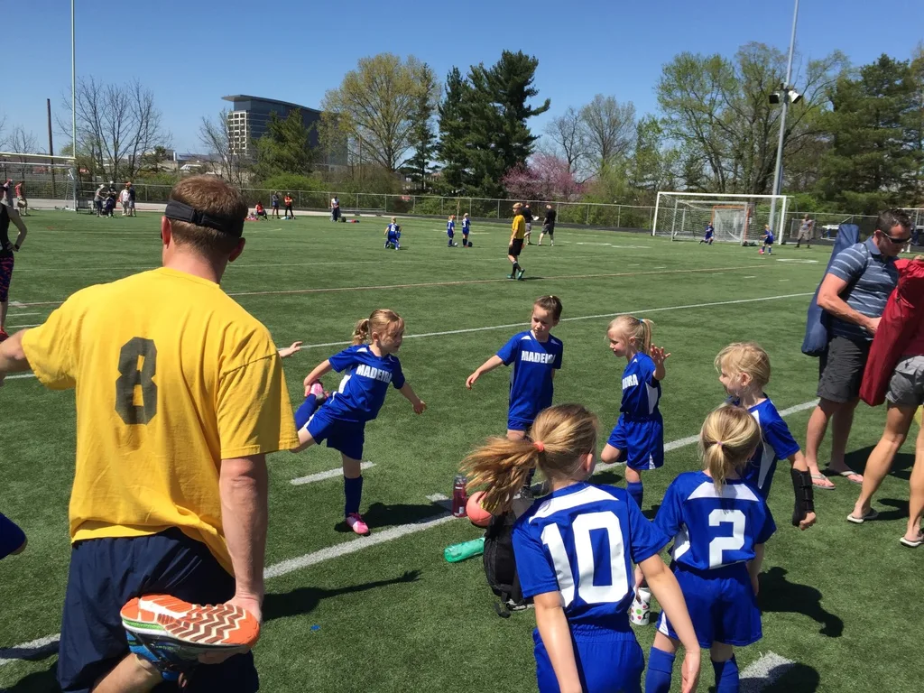 First soccer game (against another team) today!