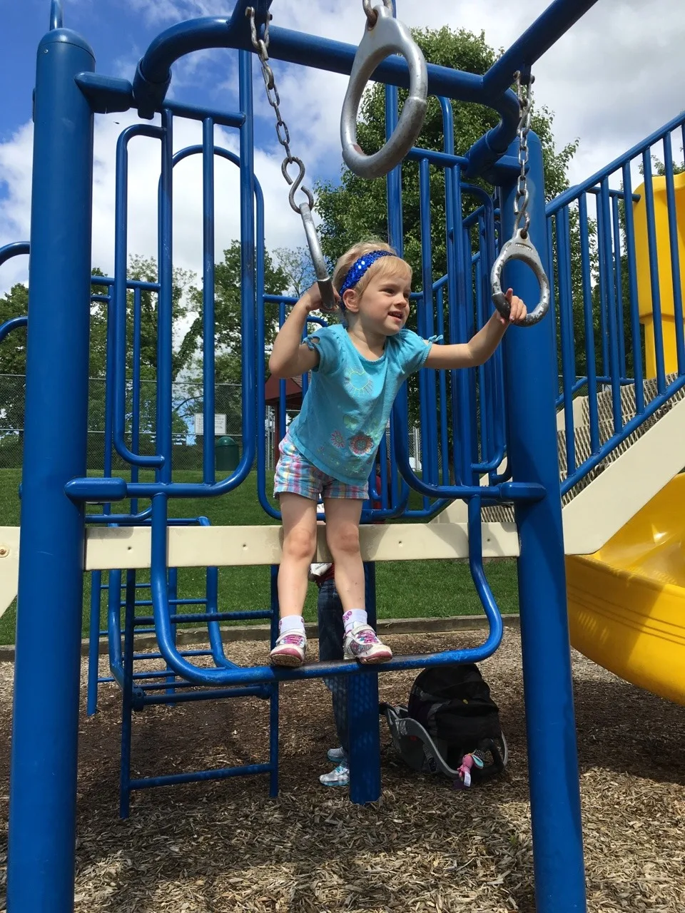 Today was filled with fun! Adventure #1: our Madeira Moms park playdate at McDonald Commons. Gwen was especially daring, and Josie made a new friend.
