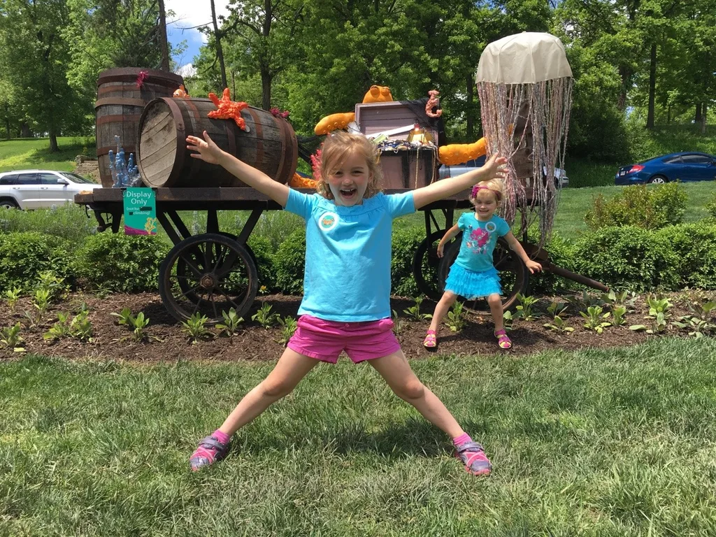 Adventure #2: our visit to the Butterfly Show at Krohn Conservatory. The matching blue shirts were a happy accident. The butterflies seemed to like this color, and they really liked Gwen and Josie’s flower headbands. The girls were often surprised when butterflies landed on them.