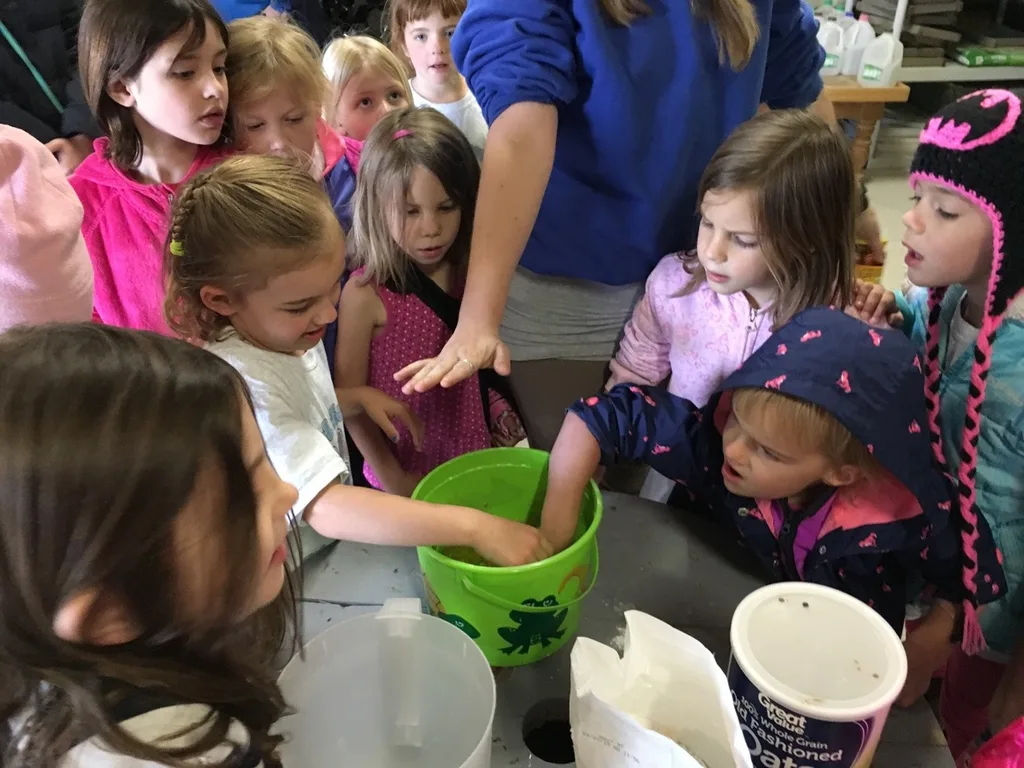 Thanks to our proceeds from the Girl Scout cookie sale, our Daisies (and little siblings) got to enjoy a special program at Parky’s Farm this afternoon. Everyone especially liked petting and holding the baby chickens.