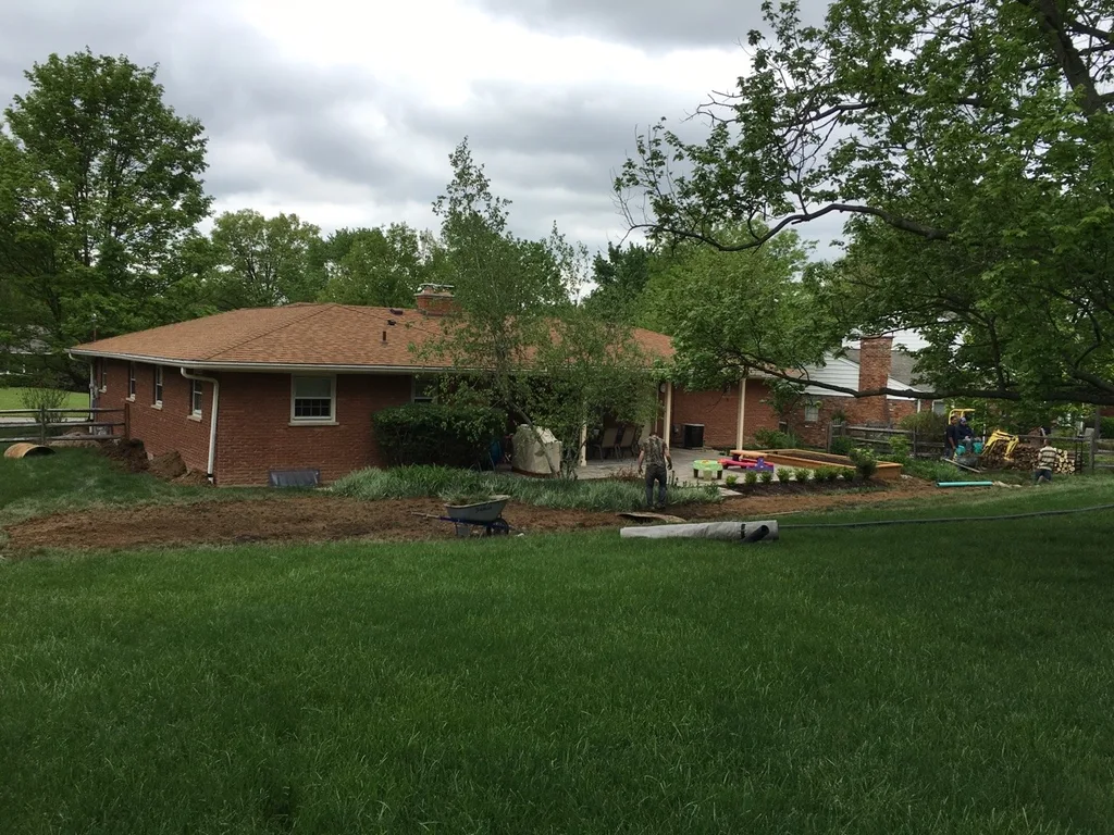The big first steps for the new garden bed are complete! It’s definitely still a work in progress, but the area is already so much better. No more standing water! I replanted all of the Japanese forest grass, and added a lovely snowball viburnum. We still need rocks, mulch, lilies, and for the horrible smell of decomposing grass to go away!