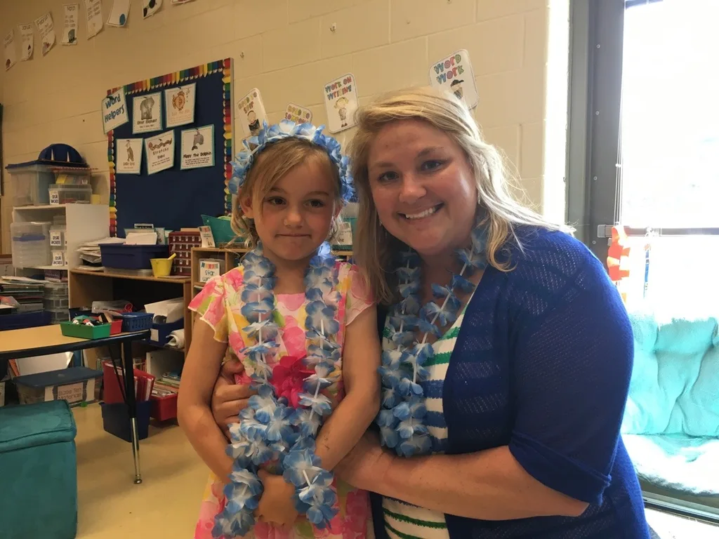 End of kindergarten classroom luau party