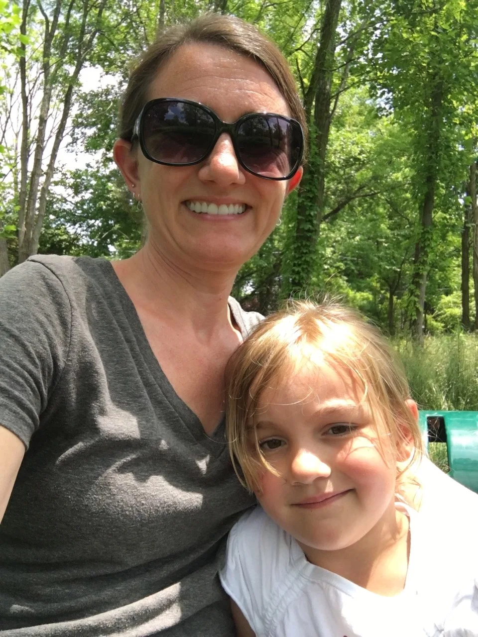 We spent our first Mama and Abby day of the summer riding bikes at Sharon Woods, and hiking at both Whitacre Park and French Park! Our first bike ride together outside of our neighborhood was fun, but not as much fun (for Abby) as walking in the creek. Abby delighted in skipping along the creek rocks at French Park.