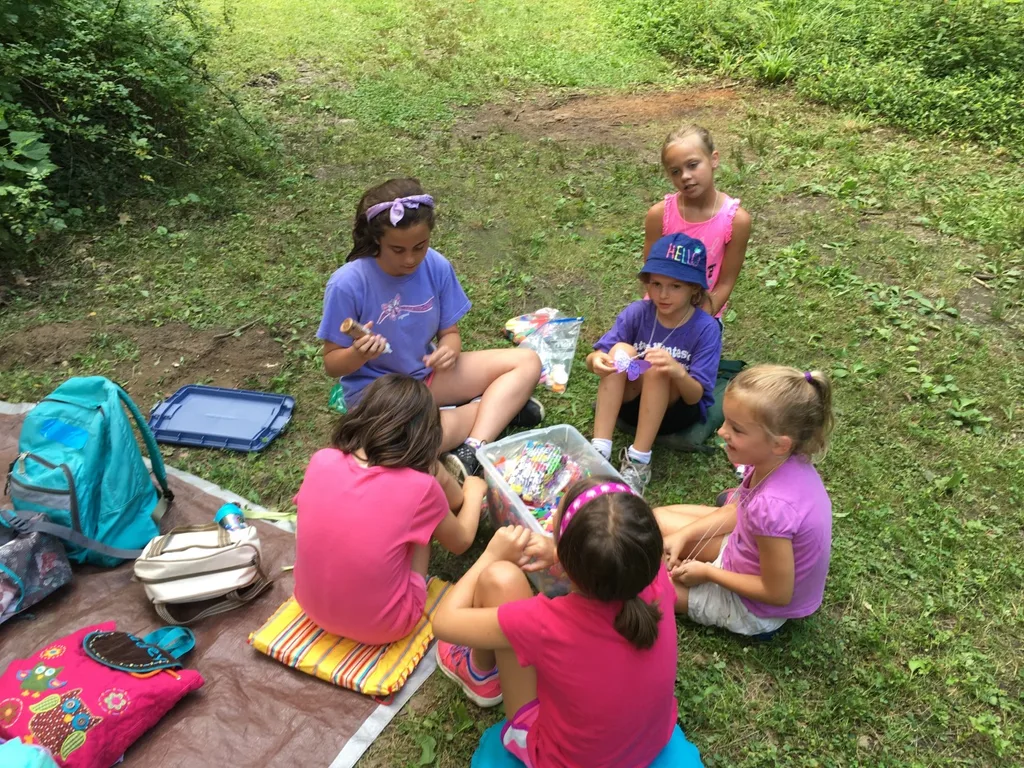Our first two days of Girl Scout camp at French Park were super fun! The girls hiked, tie-dyed t-shirts, played games like “drip drip drench,” made wind chimes, painted, sent PAs to “jail,” and more. Three more days to go – and tomorrow Gwen and Josie get to join the fun!