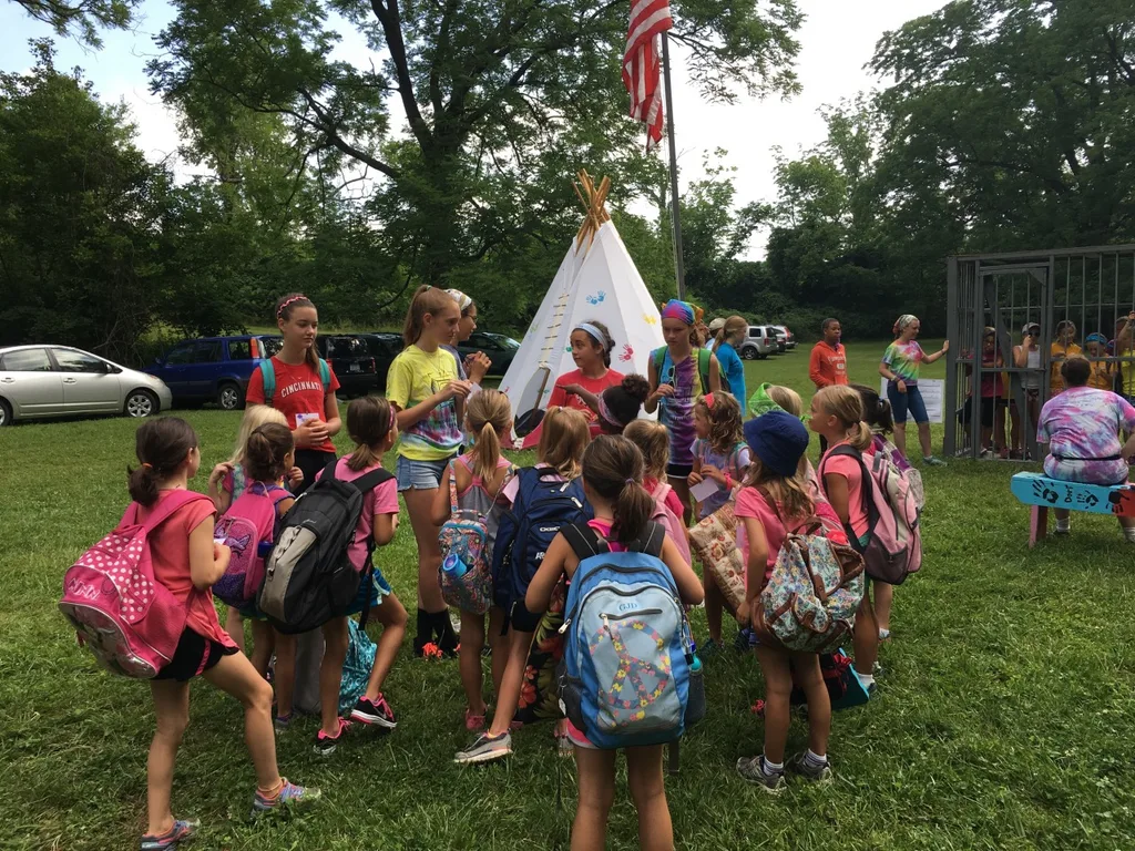 Our first two days of Girl Scout camp at French Park were super fun! The girls hiked, tie-dyed t-shirts, played games like “drip drip drench,” made wind chimes, painted, sent PAs to “jail,” and more. Three more days to go – and tomorrow Gwen and Josie get to join the fun!