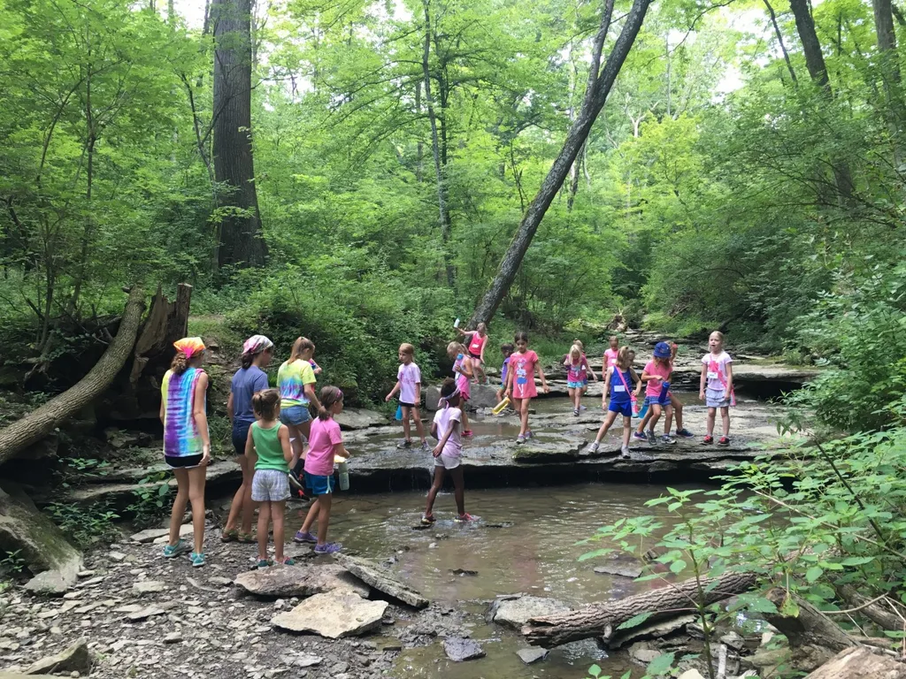 Our first two days of Girl Scout camp at French Park were super fun! The girls hiked, tie-dyed t-shirts, played games like “drip drip drench,” made wind chimes, painted, sent PAs to “jail,” and more. Three more days to go – and tomorrow Gwen and Josie get to join the fun!
