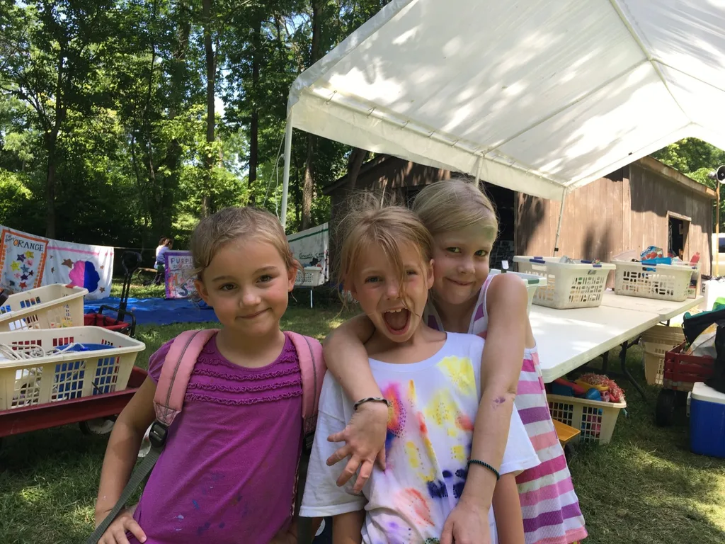 Day four of Girl Scout camp was filled with outdoor art, and science experiments – sun transfers, painting, nature photography, gloop, coke rockets, dancing raisins, static electricity, homemade sorbet. The girls also played a much needed, long game of “drip, drip, drench.”