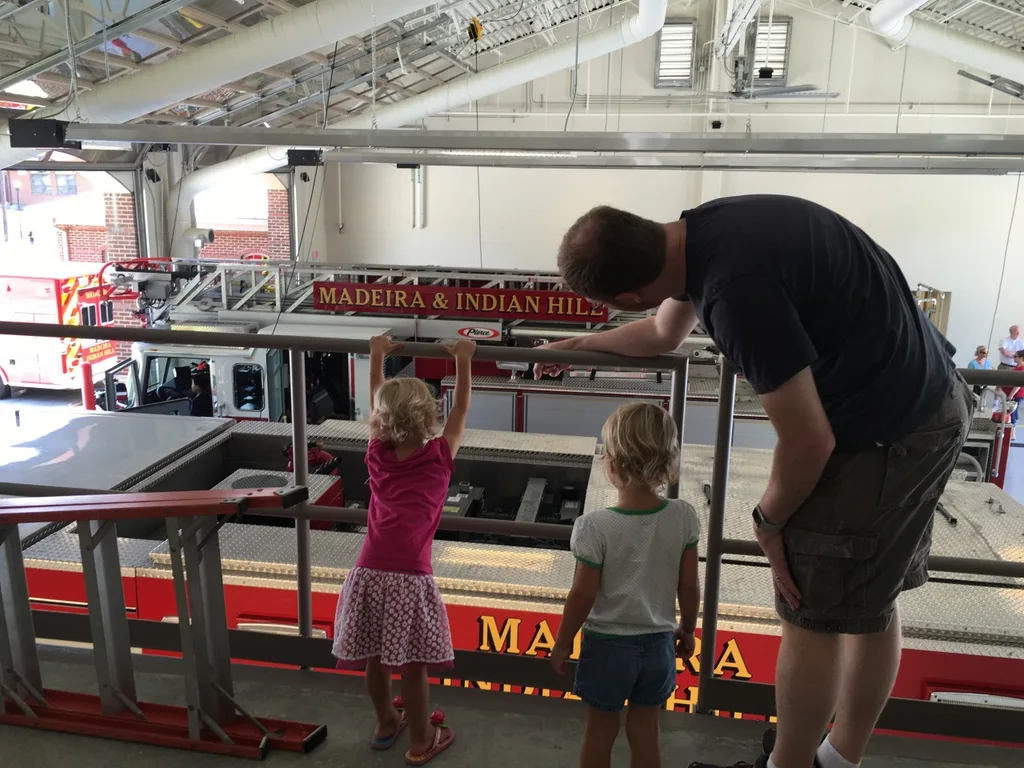 The new fire station is nice, but being able to climb on the trucks was definitely the highlight for kids at the open house today.