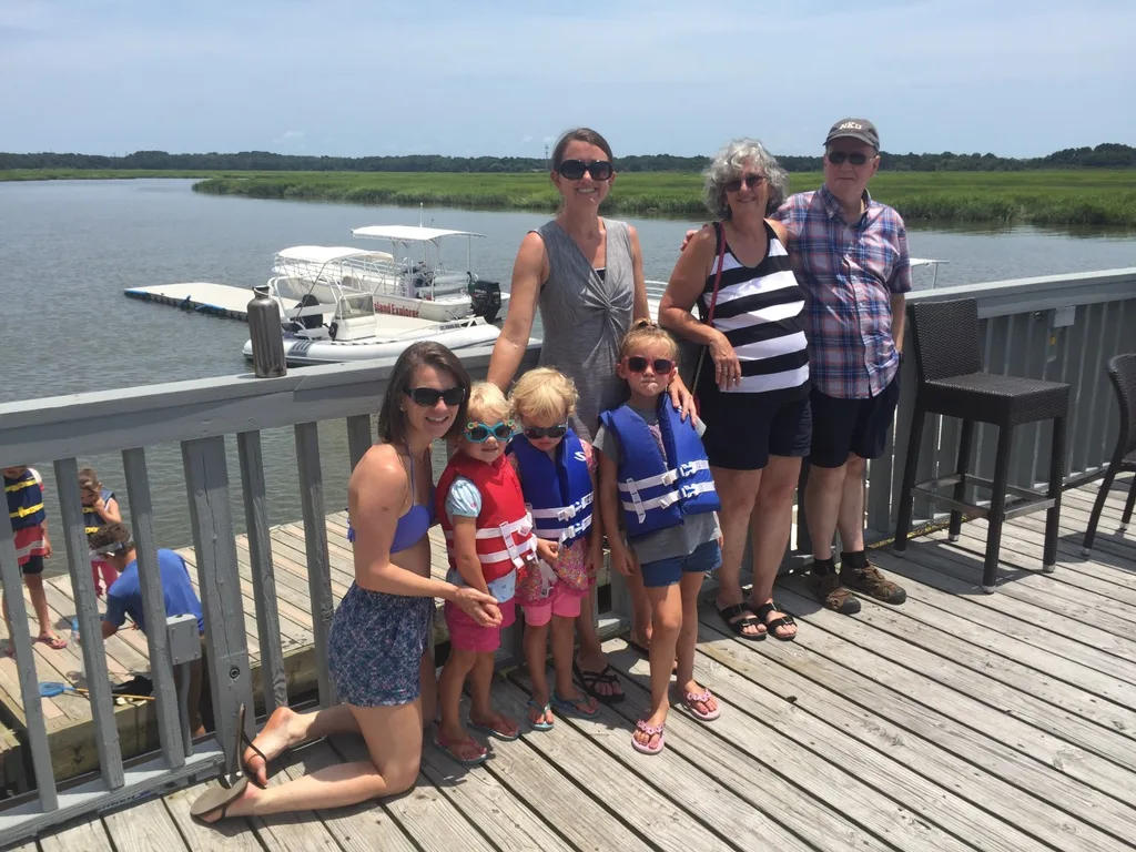 Vacation day 5: Dolphins and sharks were the highlights of our day! Mom and Tim joined us for a wonderful dolphin tour, and a surprise evacuation from the water at Coligny beach due to sharks!
