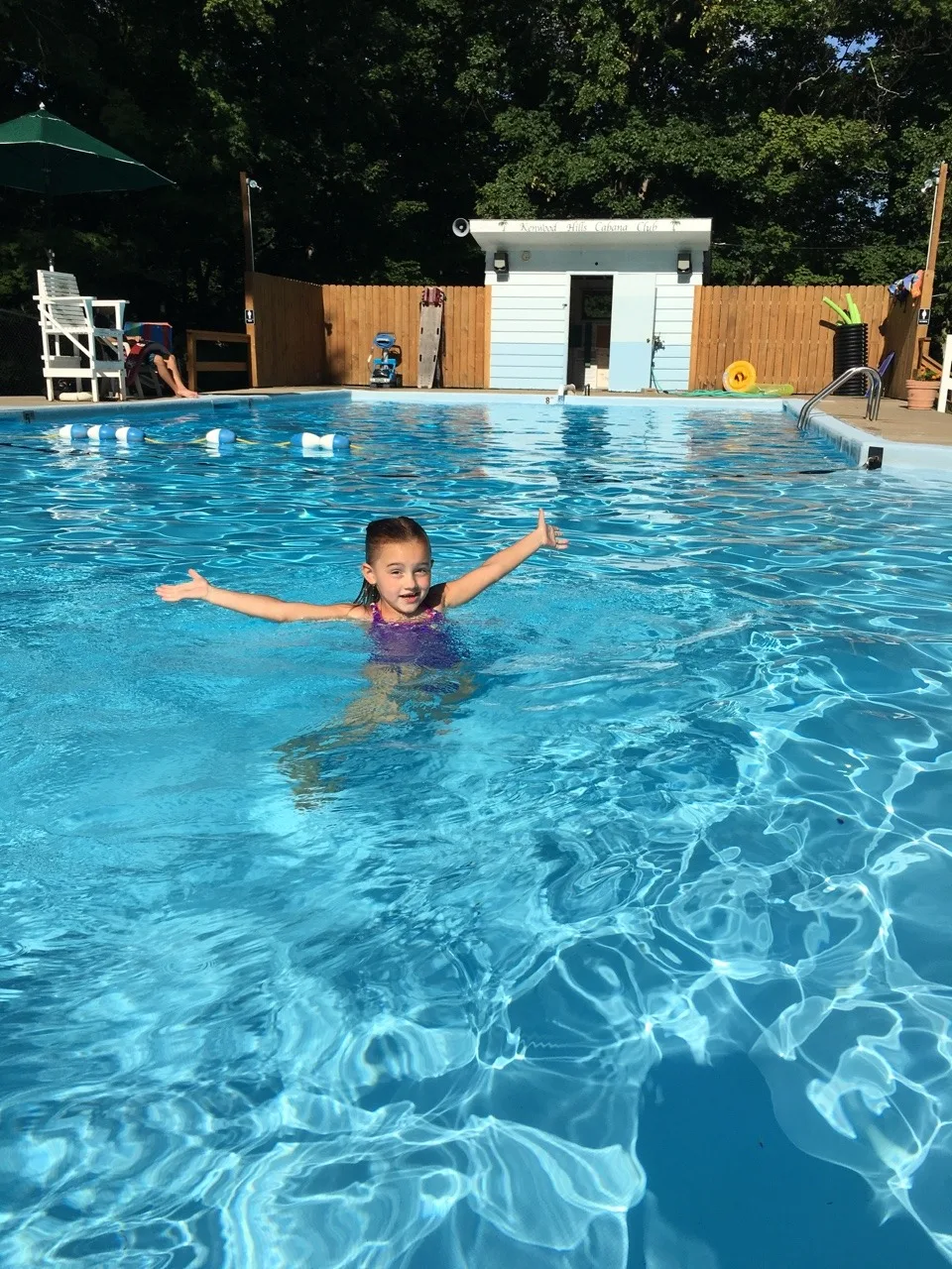 I thought it was cool enough today to visit the zoo. The girls thought it was hot enough to swim.