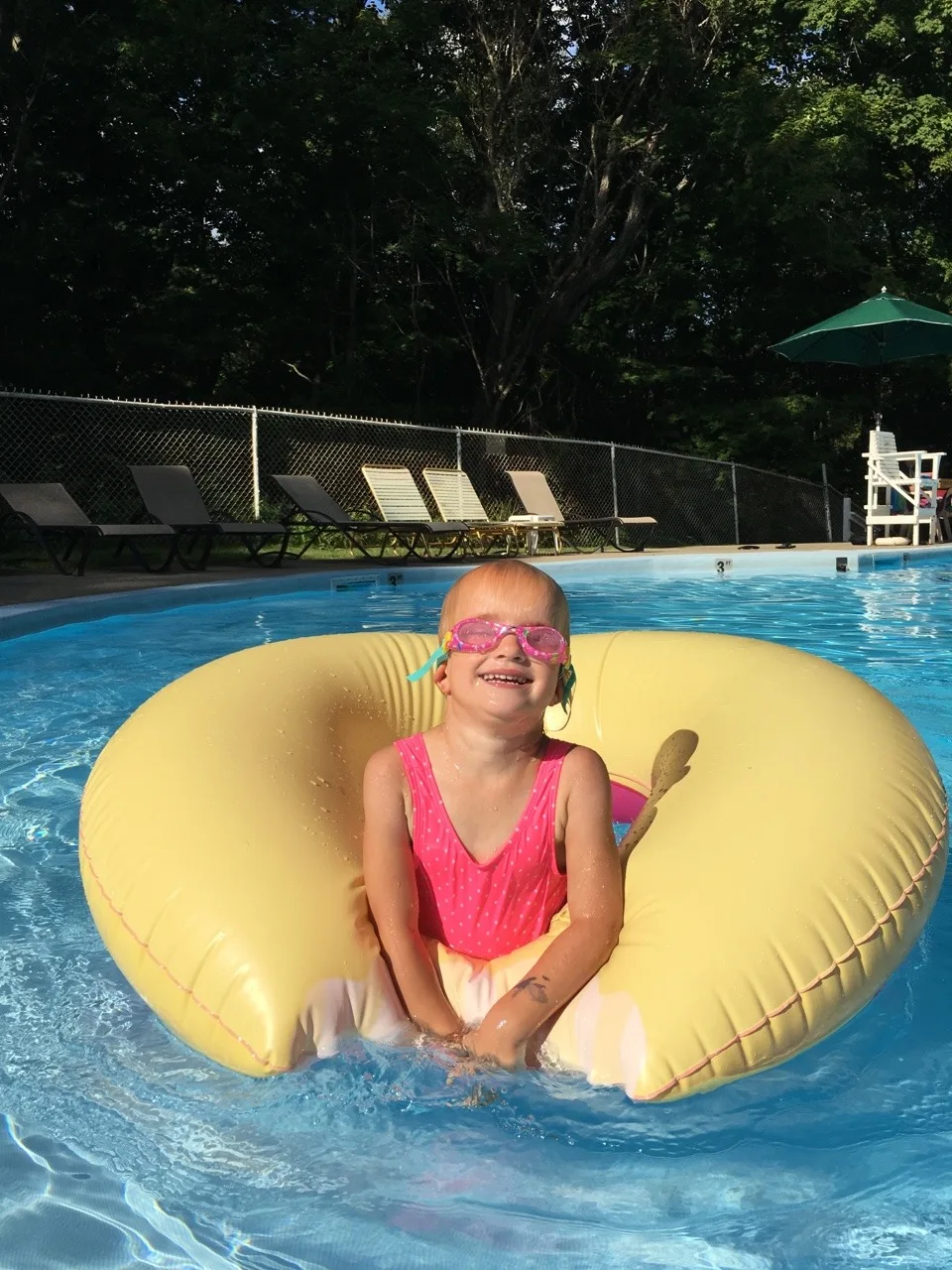 I thought it was cool enough today to visit the zoo. The girls thought it was hot enough to swim.