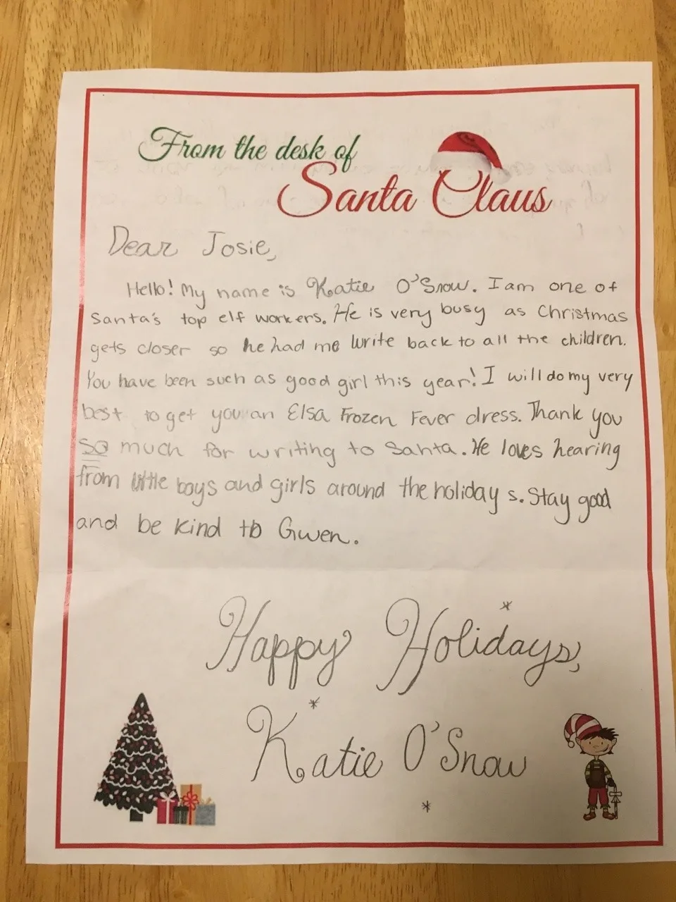 The girls cheered when they heard they made the nice list.