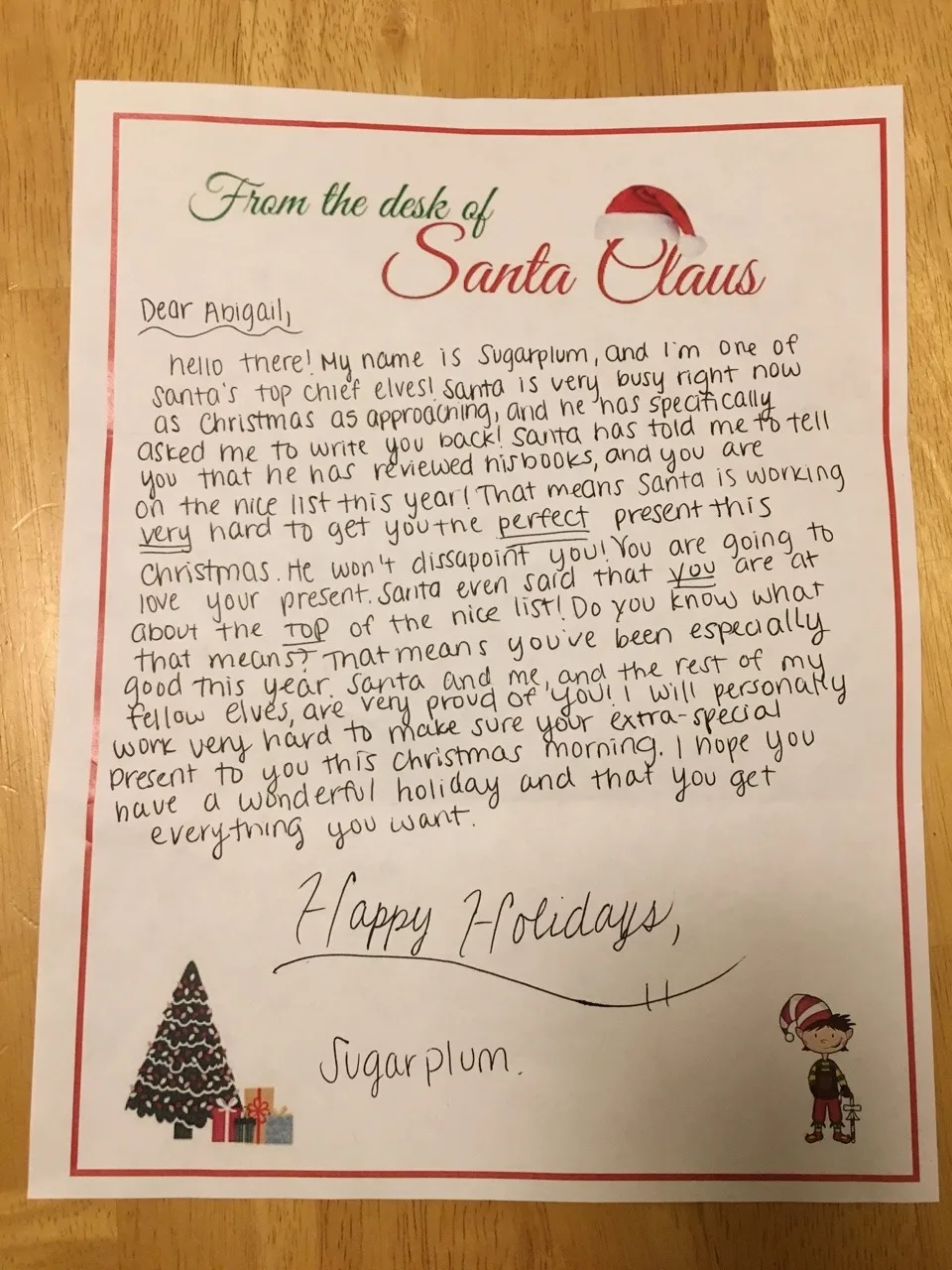 The girls cheered when they heard they made the nice list.