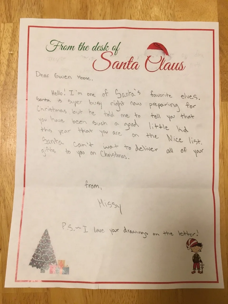 The girls cheered when they heard they made the nice list.