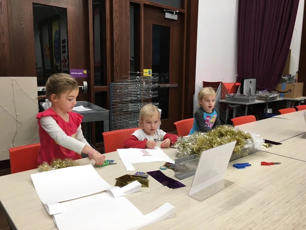 Thanks to the new interactive installations in the education center, the girls really enjoyed Wee Wednesday at the Art Museum this morning!