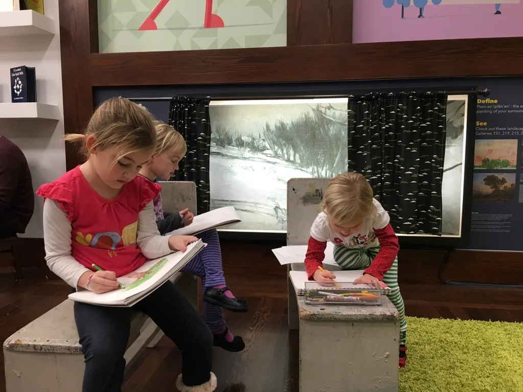 Thanks to the new interactive installations in the education center, the girls really enjoyed Wee Wednesday at the Art Museum this morning!