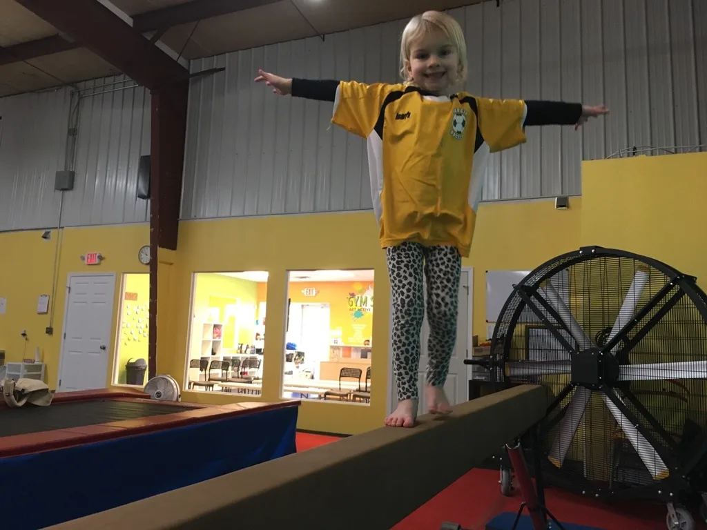 The girls love that our preschool playgroup keeps meeting at Gym Skills.