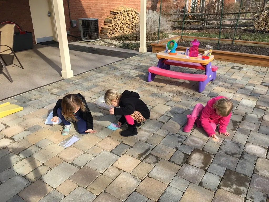 A sixty degree day in February requires bubbles and chalk!