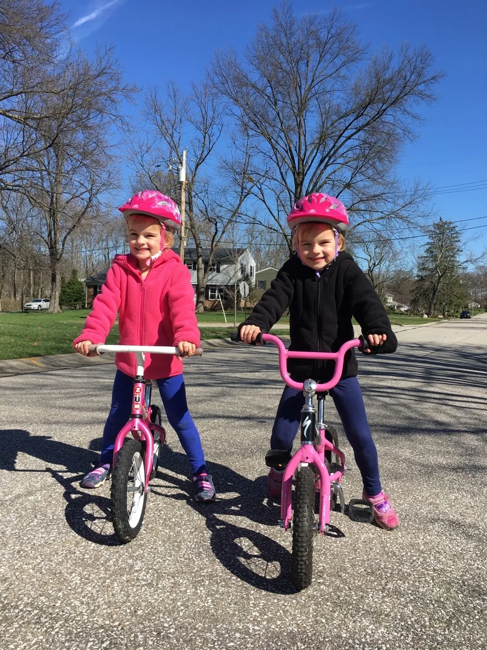 Gwen asked to ride her bike before breakfast on Sunday. We refused to go out so early, but she talked us all into multiple bike rides later. She loves it, and is so driven to do it well. And now Josie, who used to prefer her tricycle to her balance bike, is starting to like bike riding too!