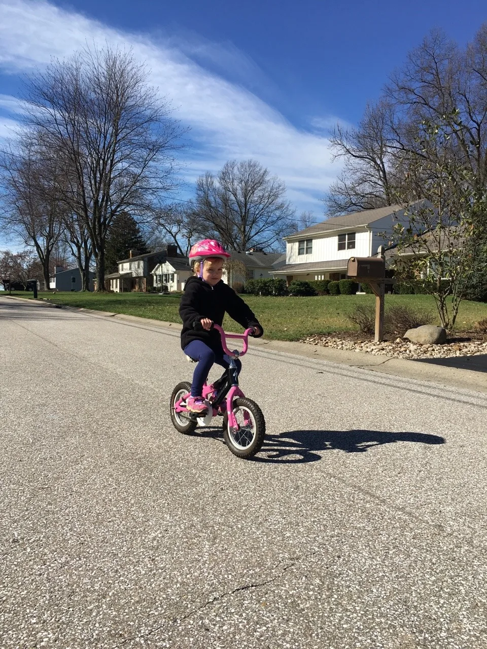 Gwen asked to ride her bike before breakfast on Sunday. We refused to go out so early, but she talked us all into multiple bike rides later. She loves it, and is so driven to do it well. And now Josie, who used to prefer her tricycle to her balance bike, is starting to like bike riding too!