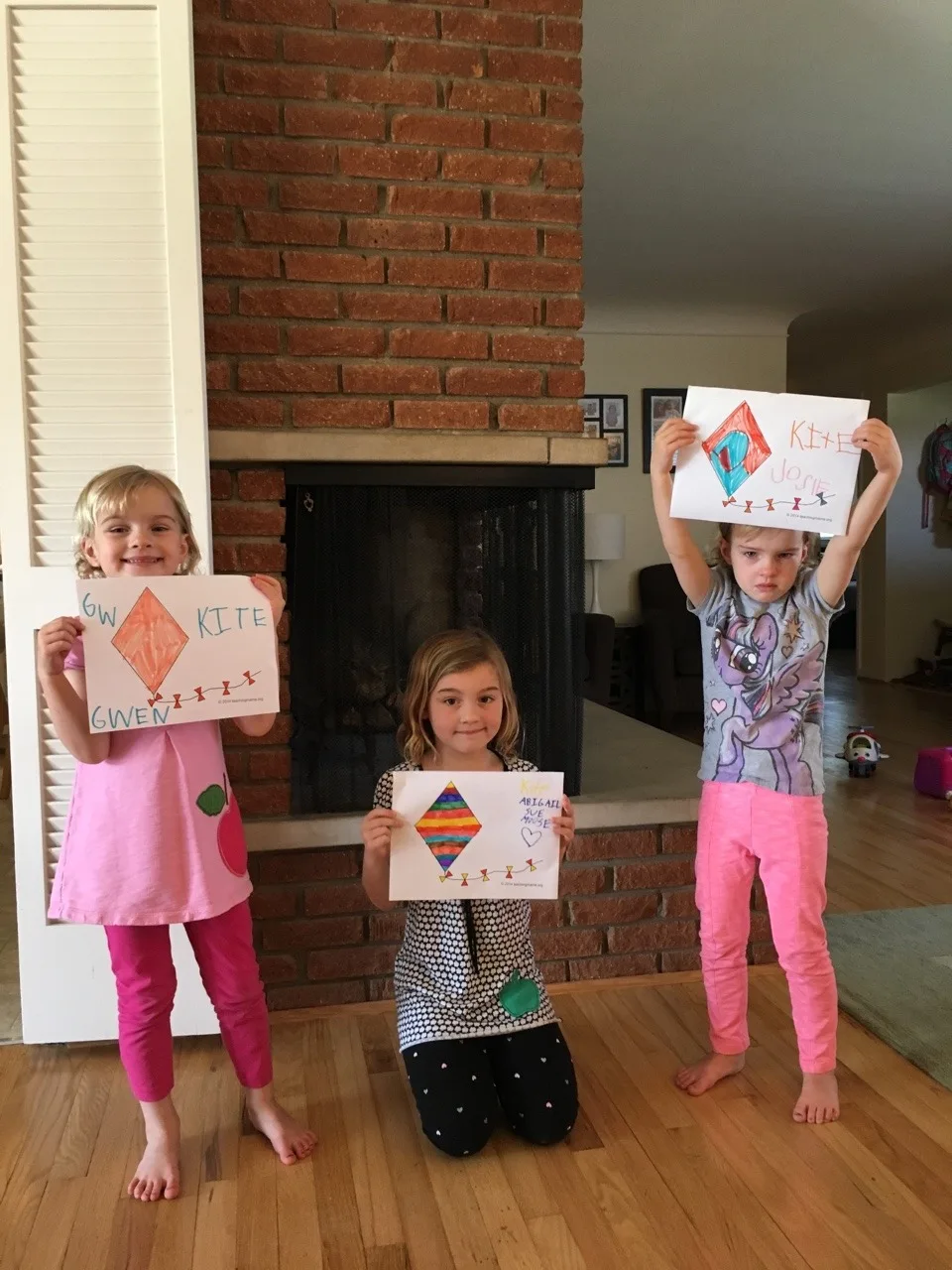 K is for kite – the best kite ever! Not too windy, and they managed to get it up in the air each time. It just took some running!