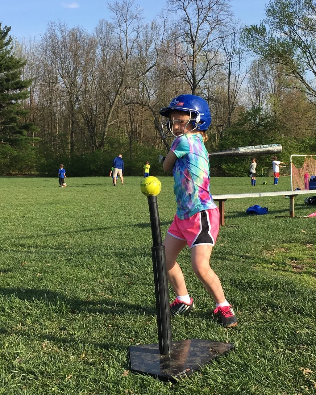 Abby enjoyed her first softball practice with her team today!