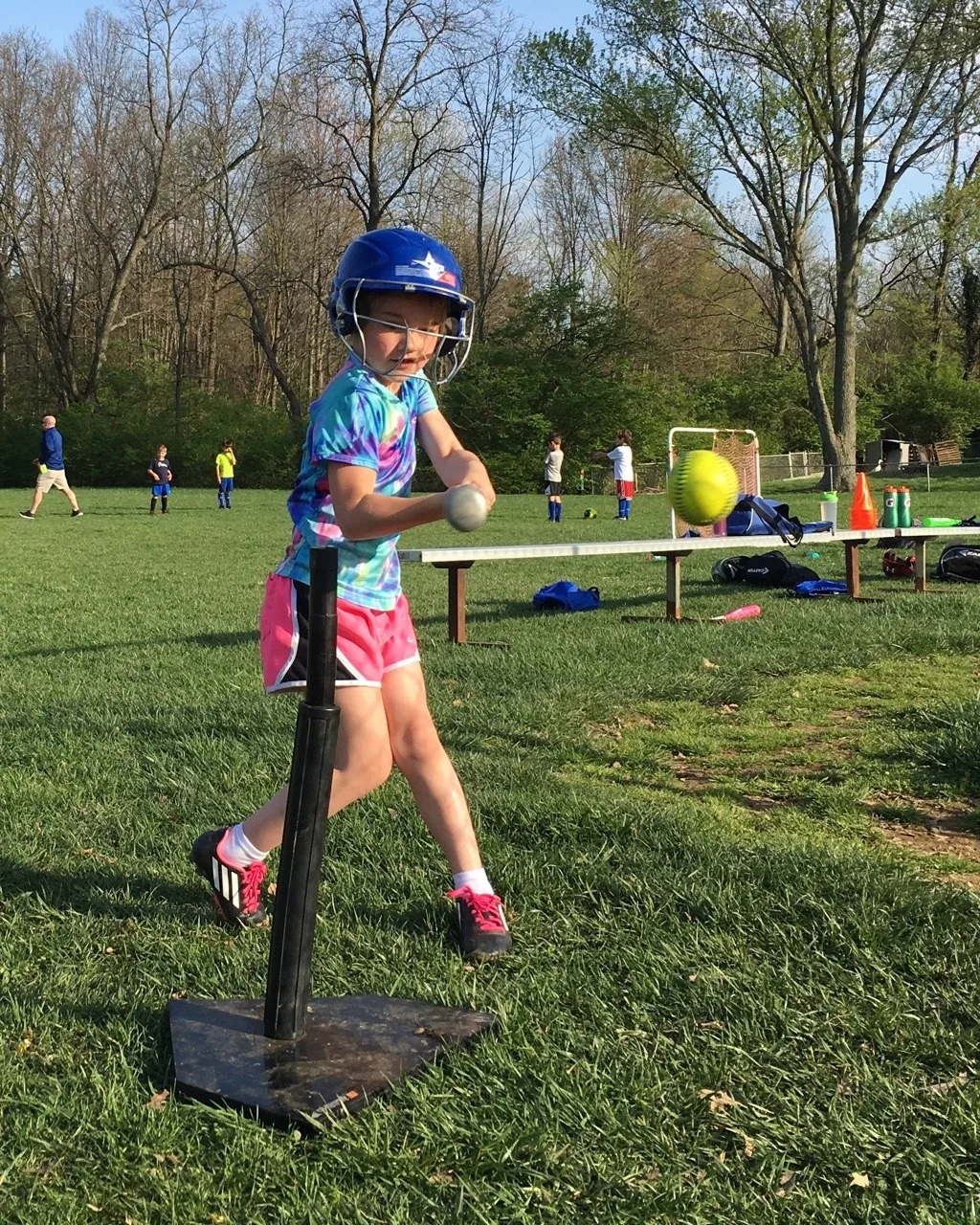 Abby enjoyed her first softball practice with her team today!