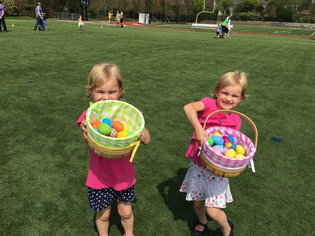 Two egg scrambles plus two family meals plus one scavenger hunt plus three very happy girls equals a very happy Easter weekend.