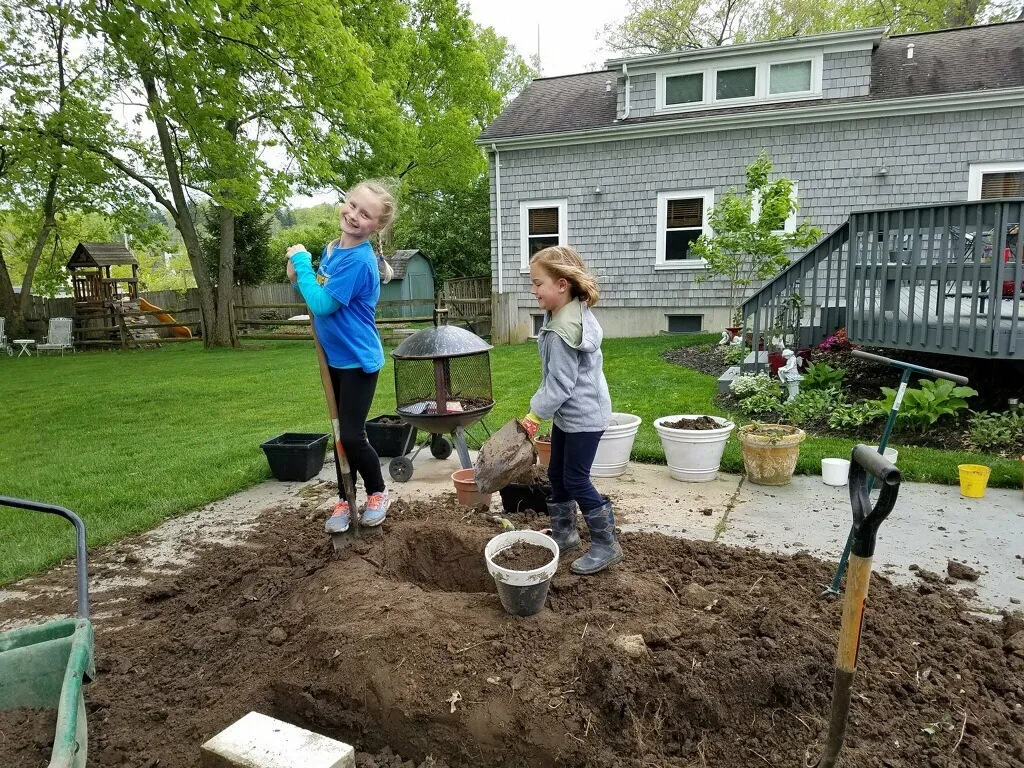 On Earth Day, we had the odd task of dismantling an old community garden for Clean Up Madeira. (The cynic in me thinks that perhaps the “community garden” title made the owners feel less guilty about using volunteer labor for their backyard project.)