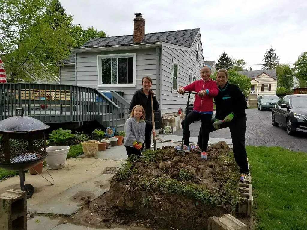 On Earth Day, we had the odd task of dismantling an old community garden for Clean Up Madeira. (The cynic in me thinks that perhaps the “community garden” title made the owners feel less guilty about using volunteer labor for their backyard project.)