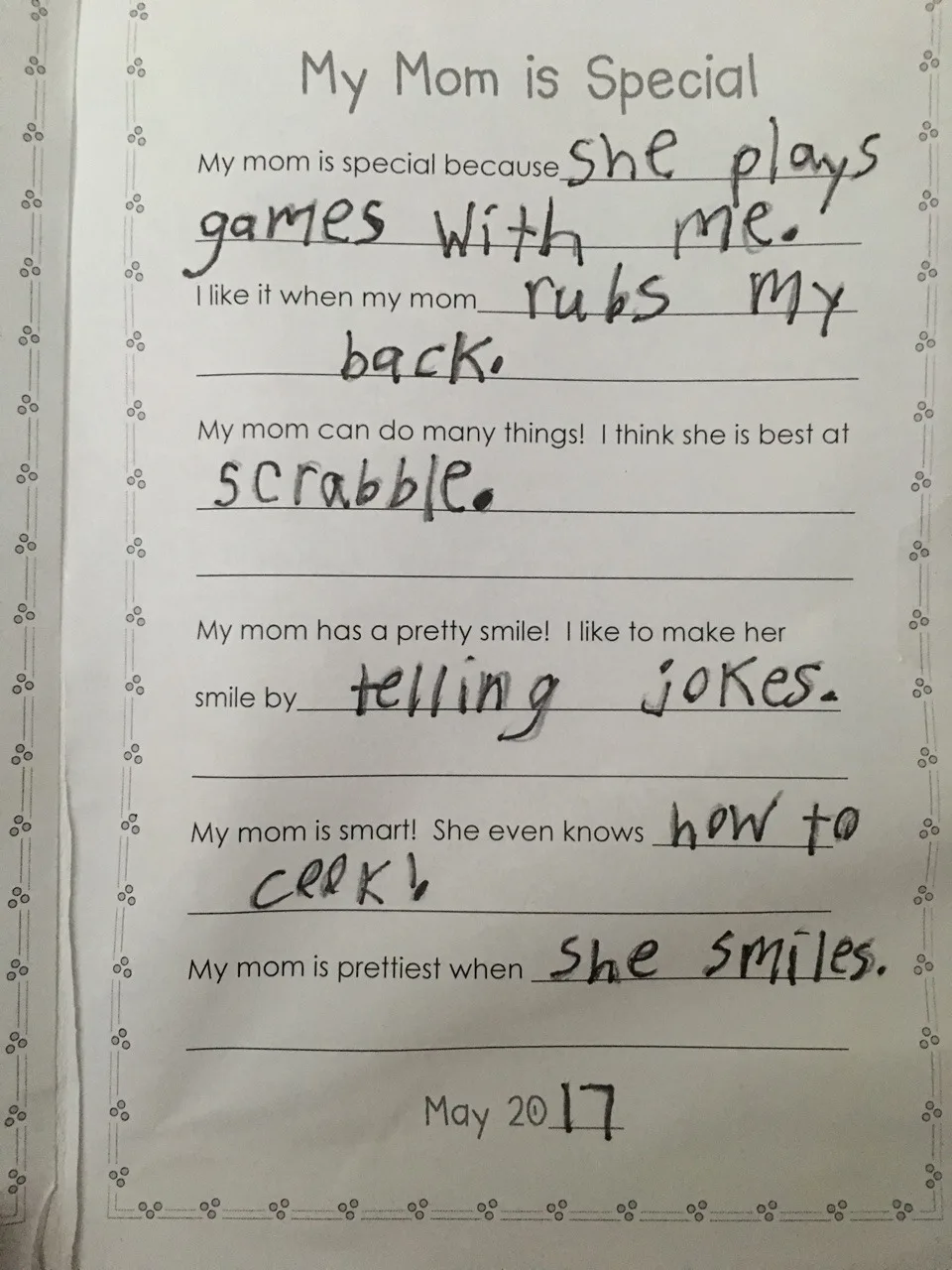 This part of my Mother’s Day cards makes me especially happy.