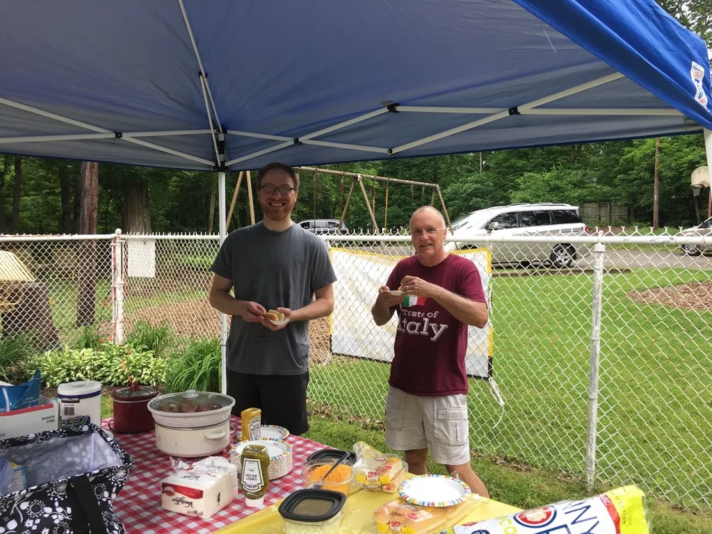 Great opening day at the pool! Abby was the first one in!