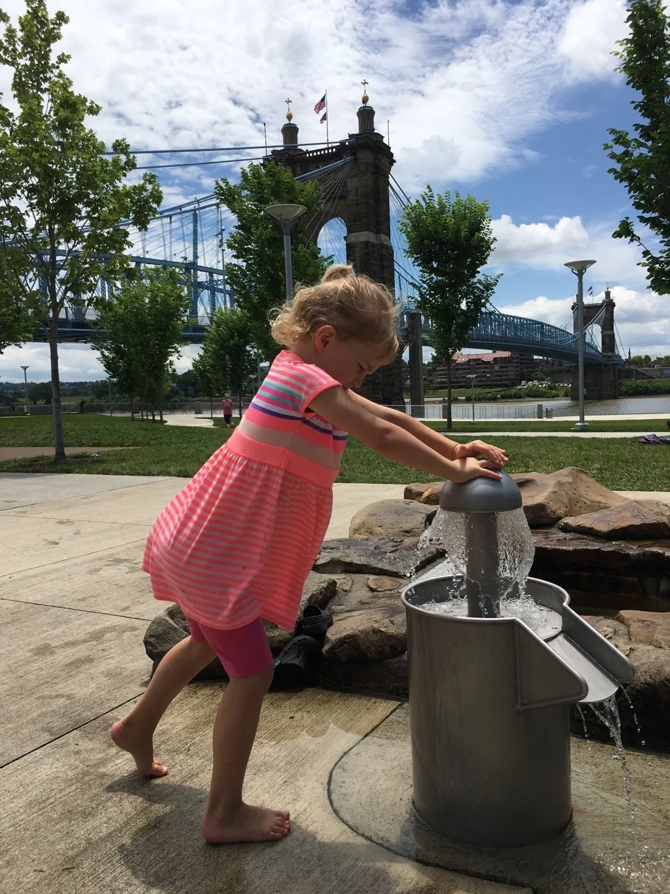 Girl date #2: Josie loved our urban adventure today. She was especially fond of the art activities and yoga at the Contemporary Arts Center. I wonder if she’ll fondly remember how I gave her tired legs a break by giving her a piggyback ride from Smale to Graeters.