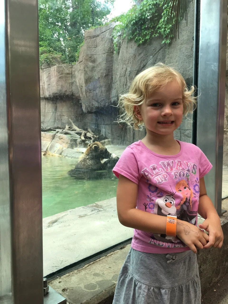 We had such an amazing day at the very kid-friendly and fun Indianapolis Zoo. The girls especially loved feeding the parakeets and cockatiels, holding butterflies, and riding the Skyline. John and I really liked the dolphin show, and the incredible orangutan exhibit. The girls were also giddy with excitement about staying the night in a hotel. I thought staying and eating dinner on the canal was pretty special too.