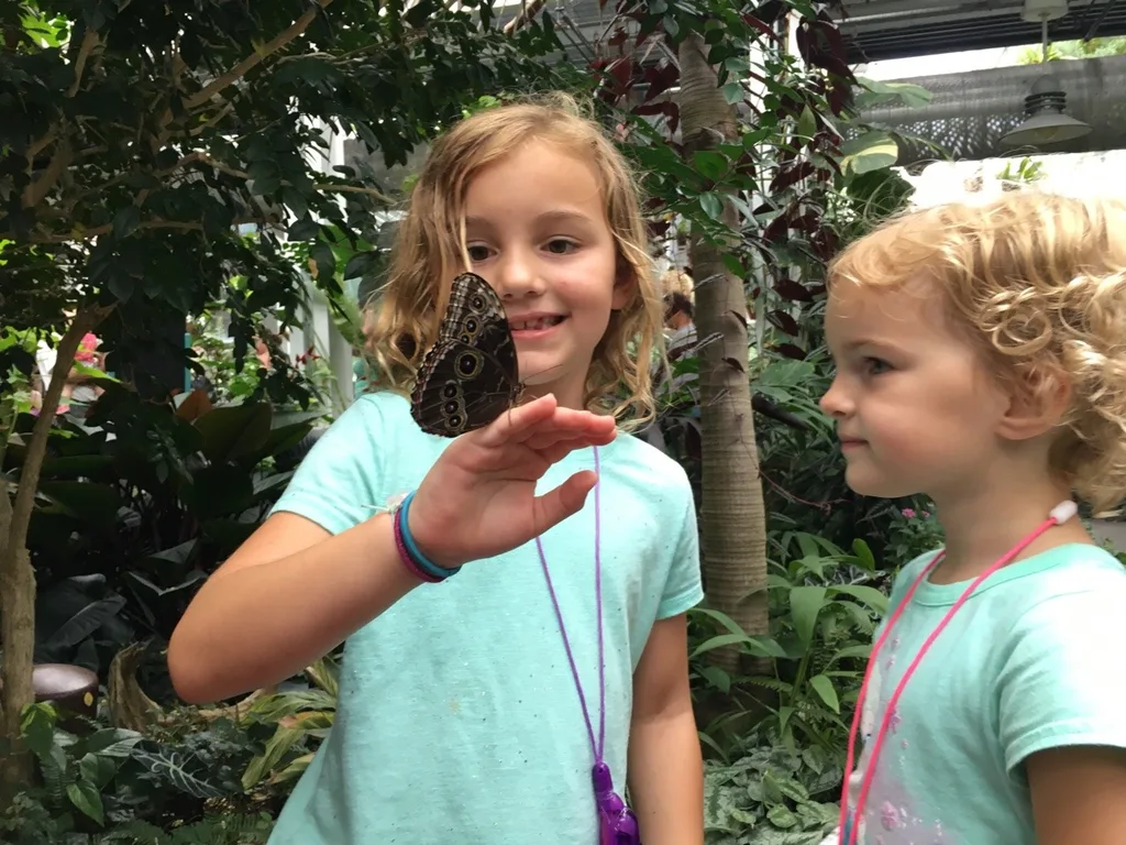 We had such an amazing day at the very kid-friendly and fun Indianapolis Zoo. The girls especially loved feeding the parakeets and cockatiels, holding butterflies, and riding the Skyline. John and I really liked the dolphin show, and the incredible orangutan exhibit. The girls were also giddy with excitement about staying the night in a hotel. I thought staying and eating dinner on the canal was pretty special too.