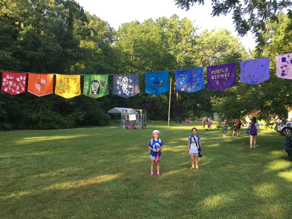 It’s unbelievable that tomorrow is already our halfway point for “Camp Hogwoods” Girl Scout Camp at French Park! So far, we’ve hiked, walked through the creek, played with clay, tie-dyed t-shirts, played games like Drip Drip Drench, watched a magic show, decorated banners and bandanas, performed friendship skits, sent PAs to Azkaban, gone on a scavenger hunt, visited with Zoo animals, made SWAPS, learned first aid skills, and more! It’s been a busy, but fun week.