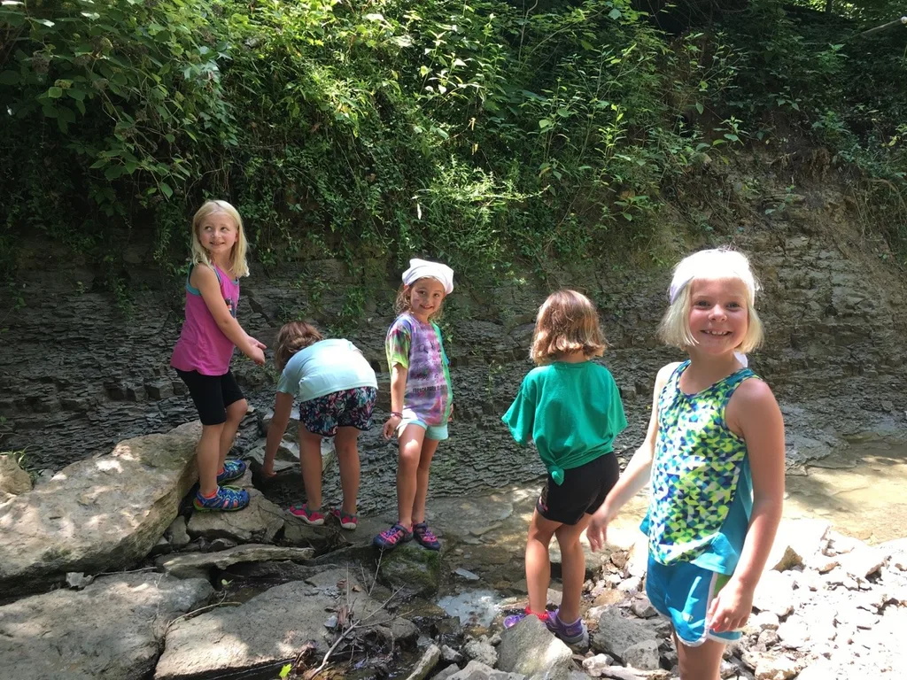 It’s unbelievable that tomorrow is already our halfway point for “Camp Hogwoods” Girl Scout Camp at French Park! So far, we’ve hiked, walked through the creek, played with clay, tie-dyed t-shirts, played games like Drip Drip Drench, watched a magic show, decorated banners and bandanas, performed friendship skits, sent PAs to Azkaban, gone on a scavenger hunt, visited with Zoo animals, made SWAPS, learned first aid skills, and more! It’s been a busy, but fun week.