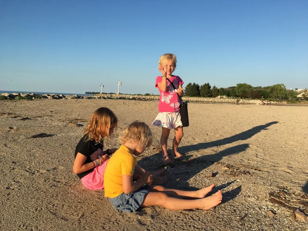 I asked the girls what their favorite part of today was and Josie said that she enjoyed collecting shells, Gwen liked roasting S'mores, and Abby was a big fan of the hot tub.