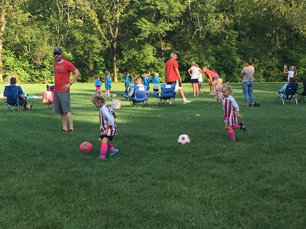 Gwen and Josie were both so excited about their first soccer practice of the season. They both did great! Josie was a surprisingly aggressive offender.