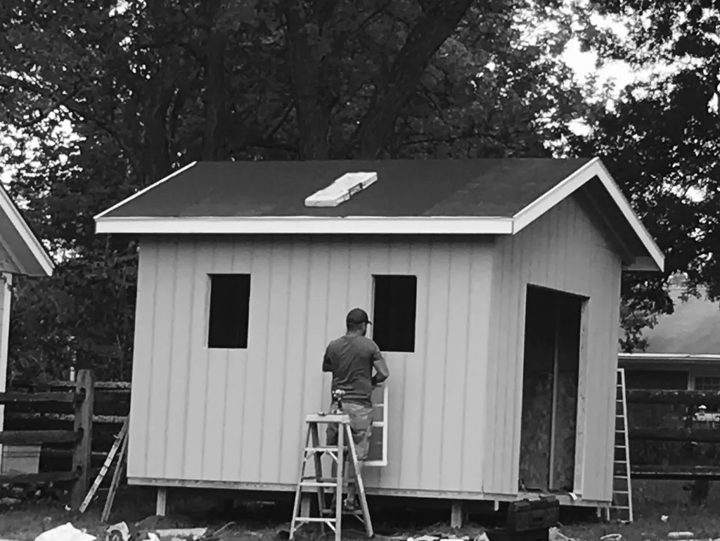 Now that we have finished painting and moved in the lawn equipment, we can finally say - it’s done! We’re so happy with how our shed turned out!