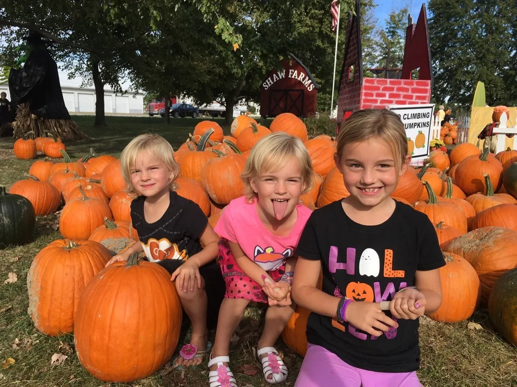 We visited two fall festivals at farms this weekend! Although we had fun at both, we all agreed that Shaw Farm is far superior to Burger Farm.