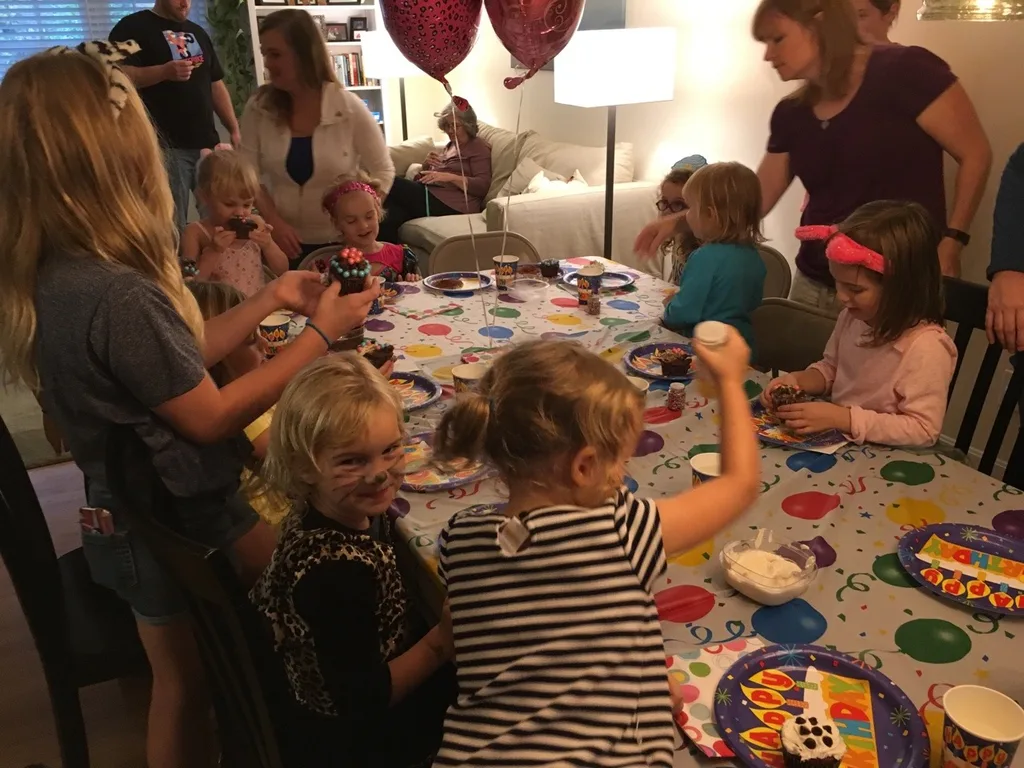 Gwen and Josie loved making slime, competing in a mummy race, and decorating cupcakes with friends at their 5th birthday costume party.