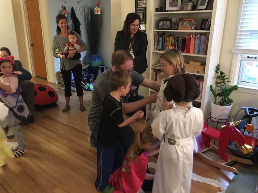 Gwen and Josie loved making slime, competing in a mummy race, and decorating cupcakes with friends at their 5th birthday costume party.